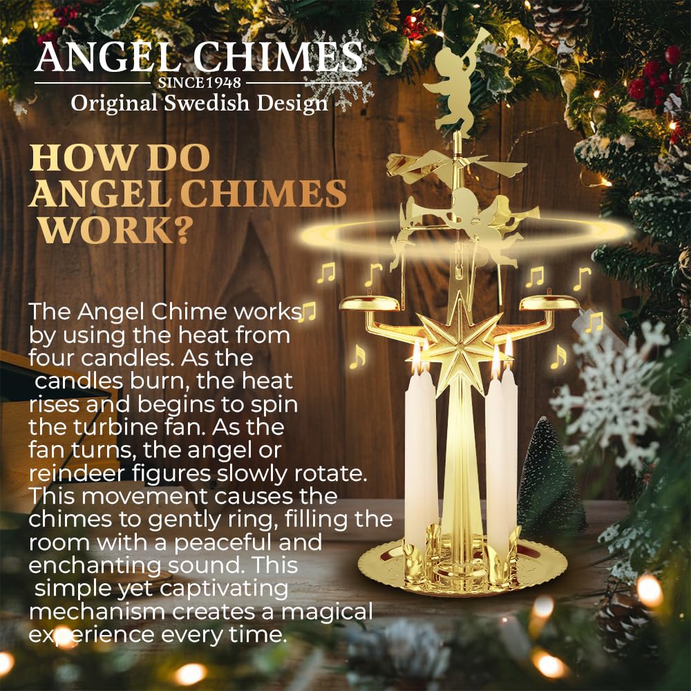 Angel Chimes held in hand to show scale and compact brass craftsmanship by Angel Chimes