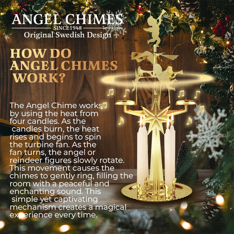 Angel Chimes held in hand to show scale and compact brass craftsmanship by Angel Chimes