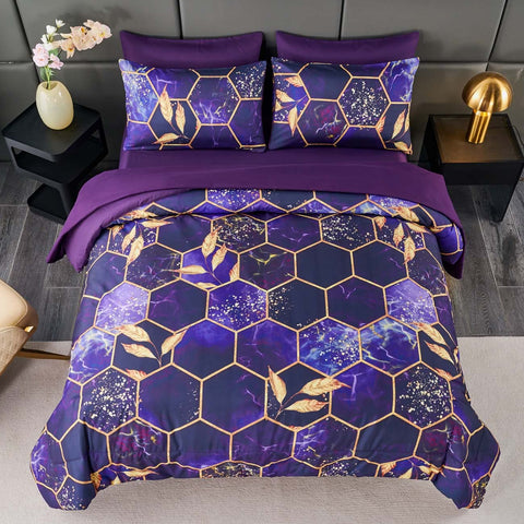 ANGIYUIN close-up of purple gold marble pattern highlighting decorative appeal