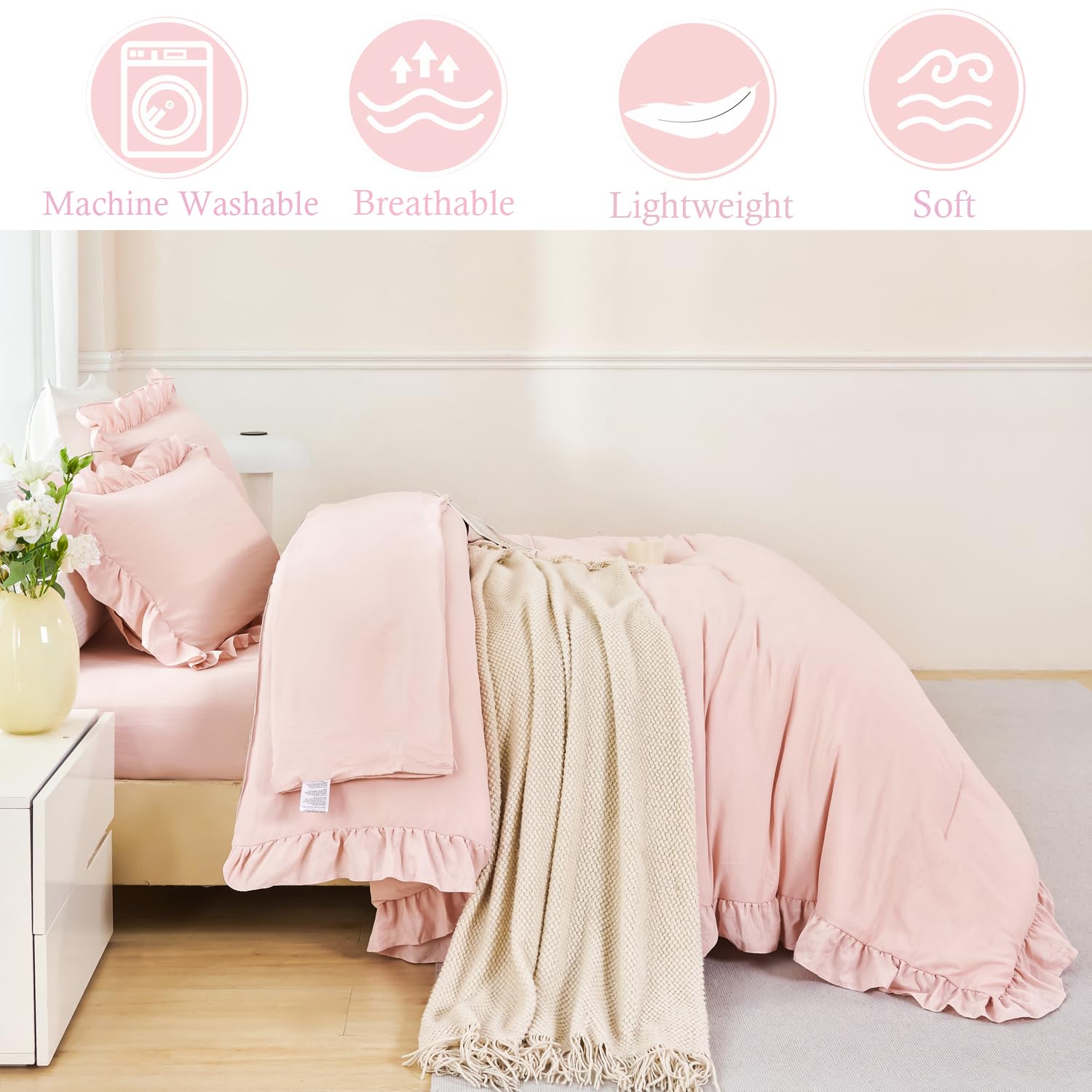 ANGIYUIN comforter in vacuum bag for easy shipping and storage