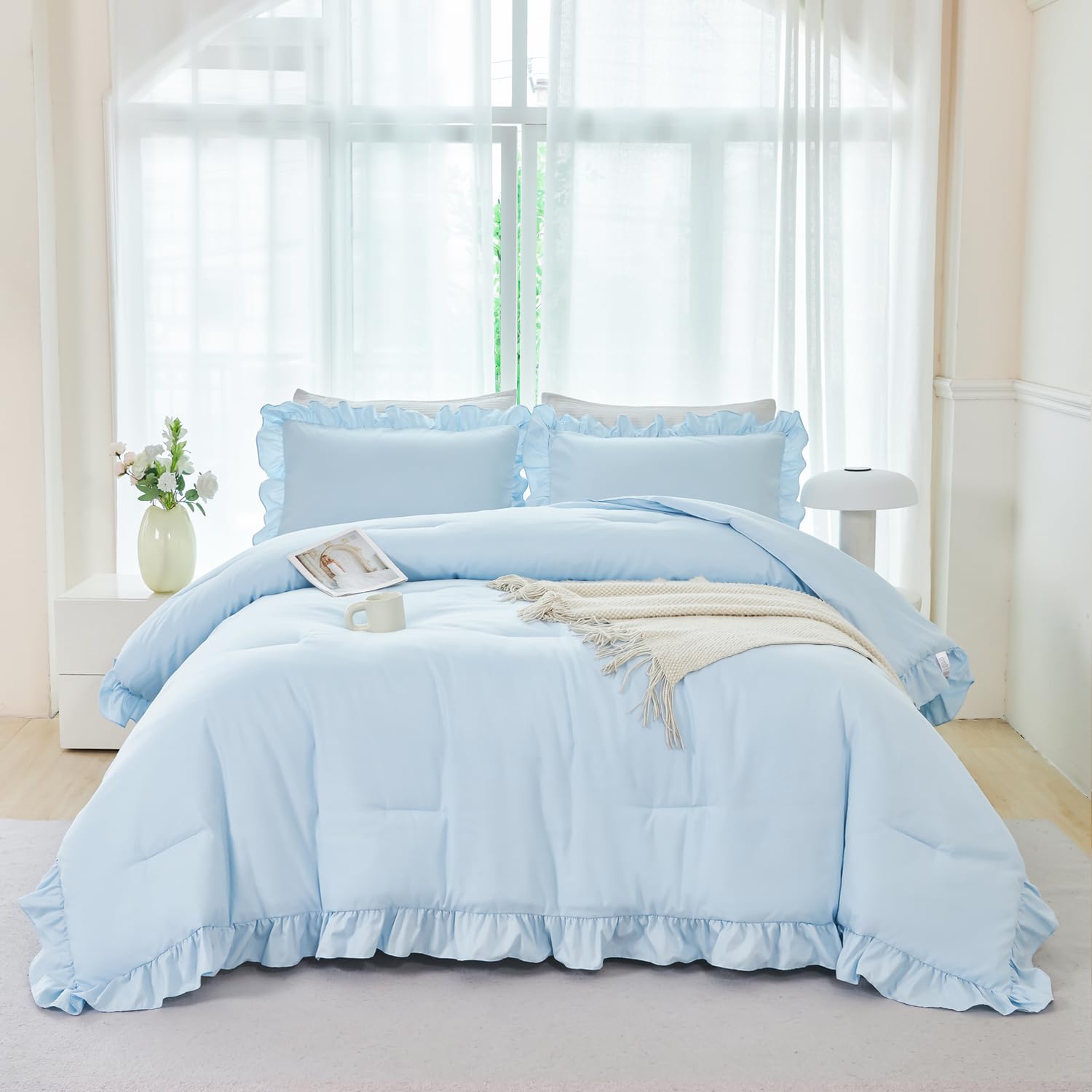 ANGIYUIN full comforter front view showing cozy styling benefit