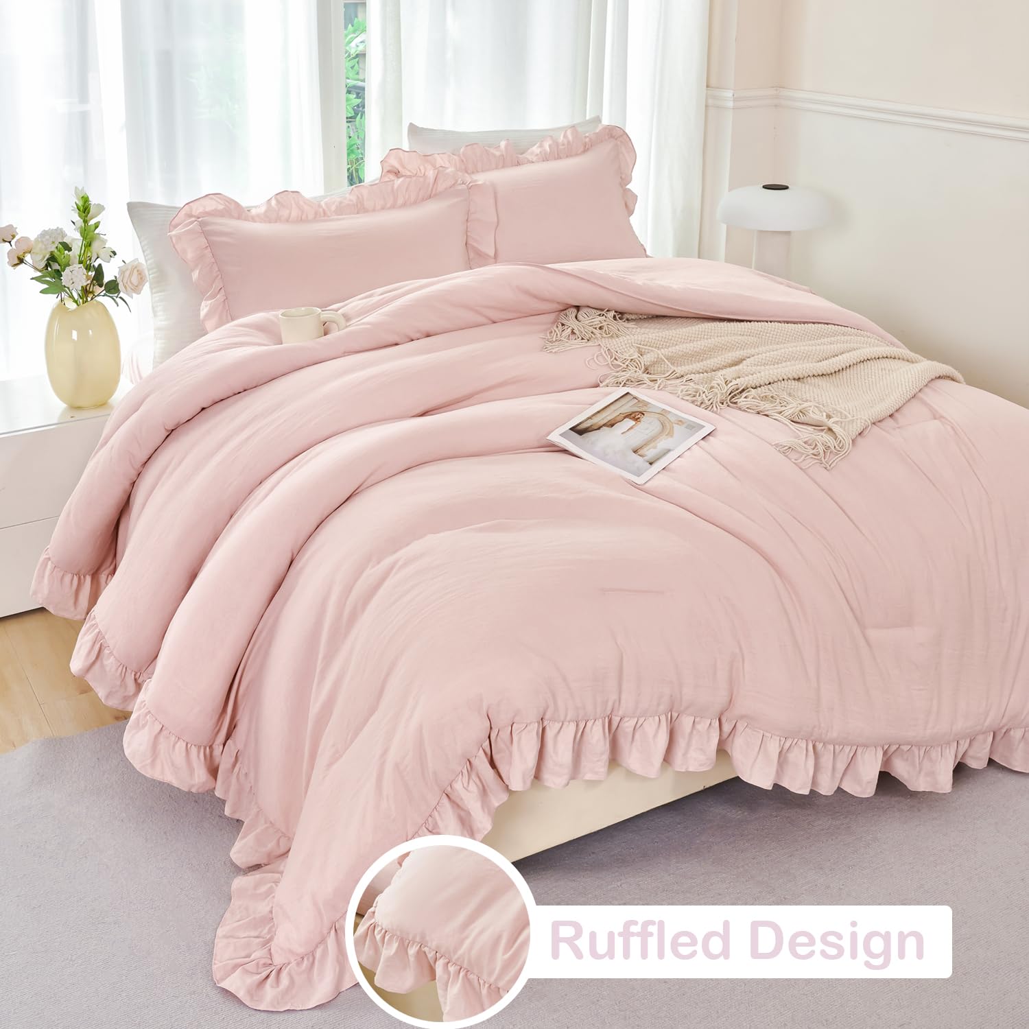 ANGIYUIN twin comforter on mattress displaying true-size fit