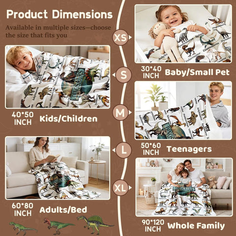 Aniruddha blanket size comparison showing five sizes for proper fit