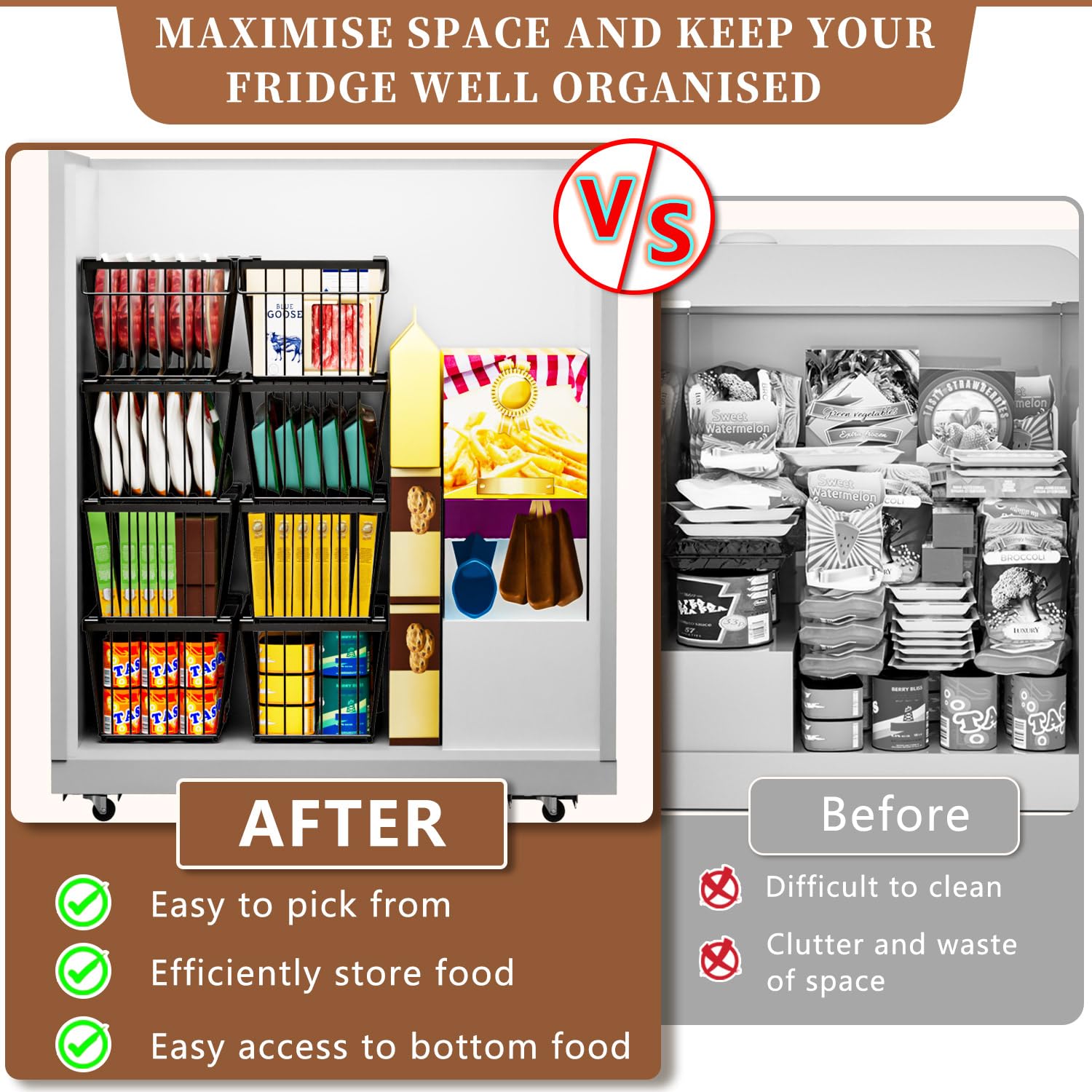 ANJUBAN basket used in pantry demonstrating versatile storage and neat organization