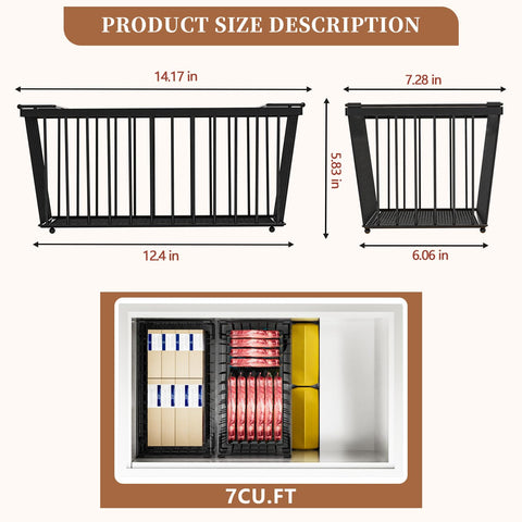 ANJUBAN basket next to ruler showing dimensions for accurate fit planning