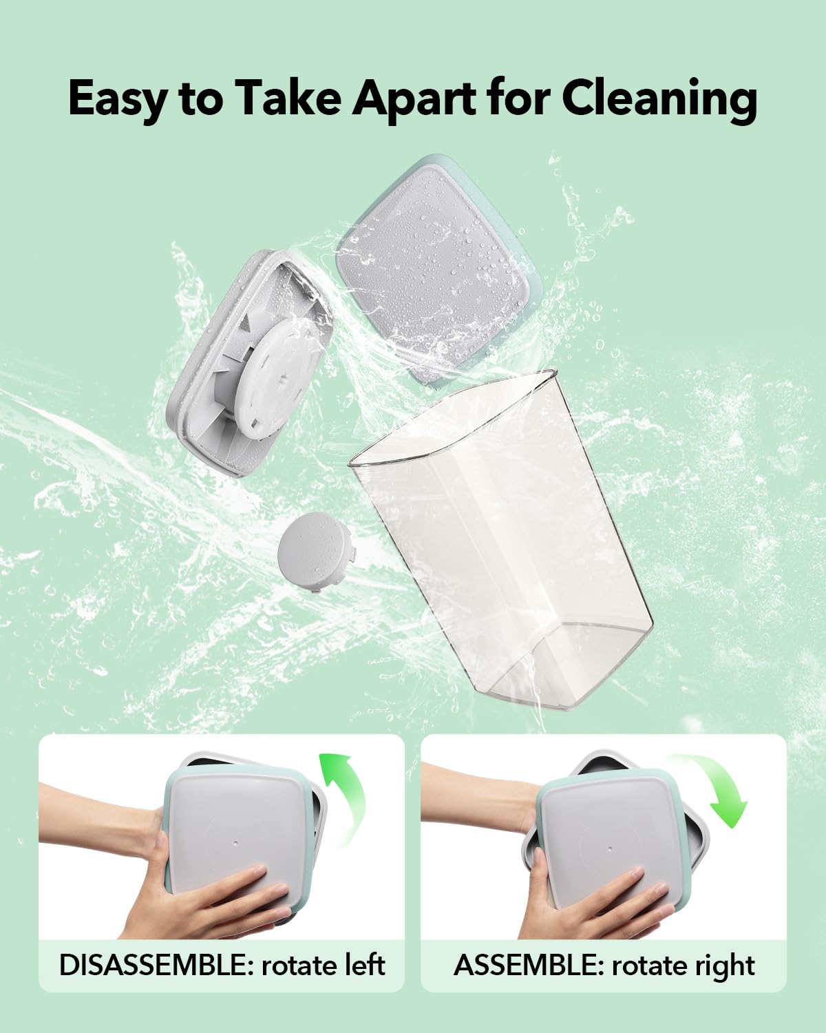 Ankou next to a measuring cup showing 4L scale for portion planning benefit