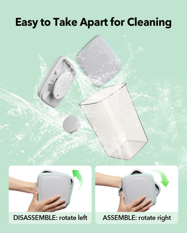 Ankou next to a measuring cup showing 4L scale for portion planning benefit