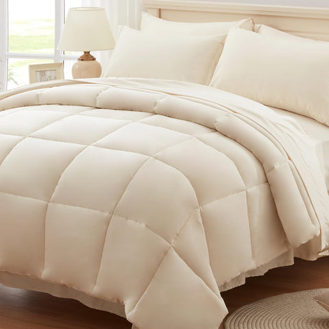 Anluoer comforter front view showing plush loft and clean finish for cozy sleep