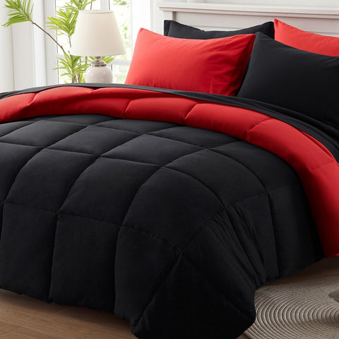 Anluoer front view of packaged king 7-piece set shows convenience and matching pieces