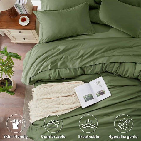 Anluoer pillow shams and cases styled on bed offering a cohesive look