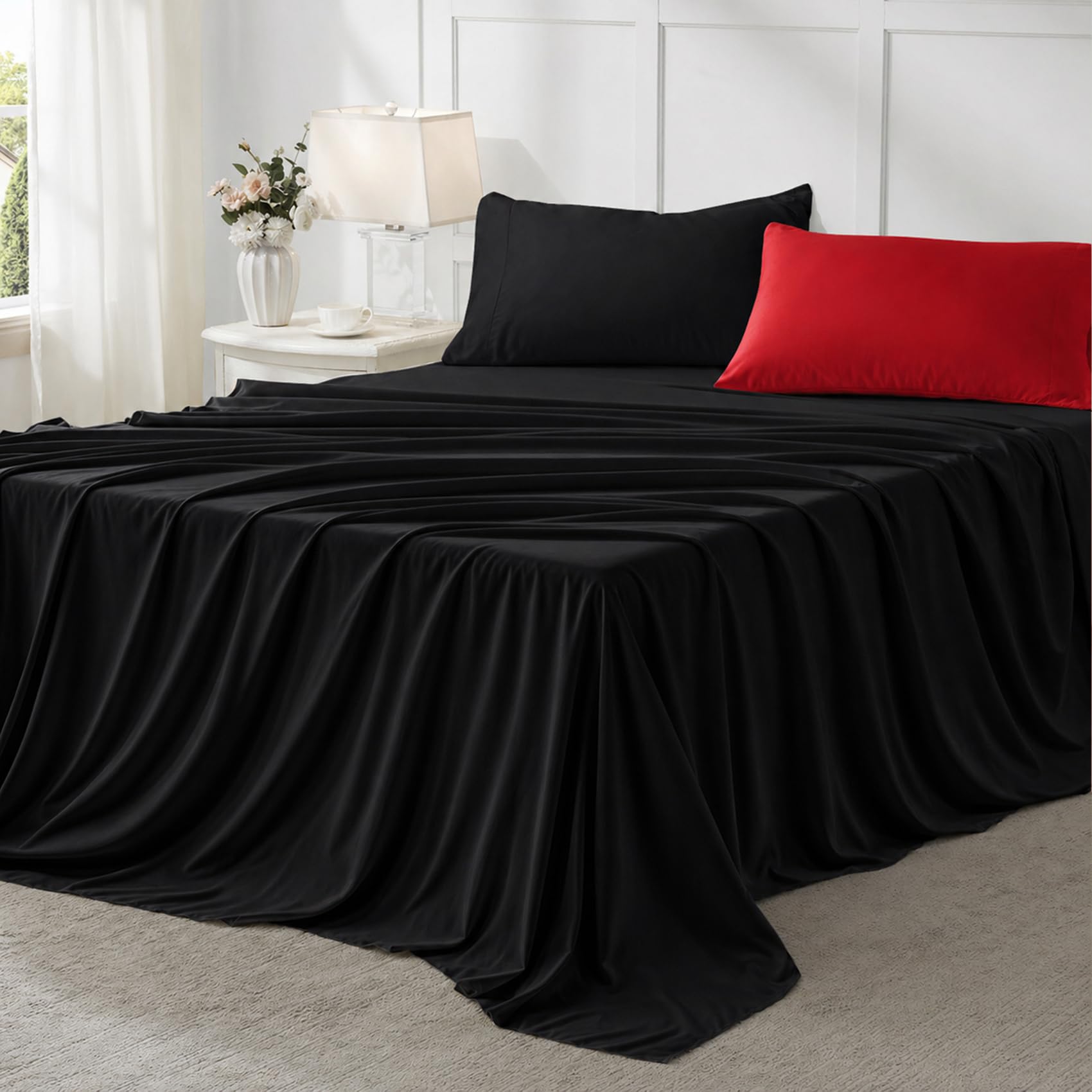 Anluoer pillowcases and shams detail with flange for layered decorative appeal
