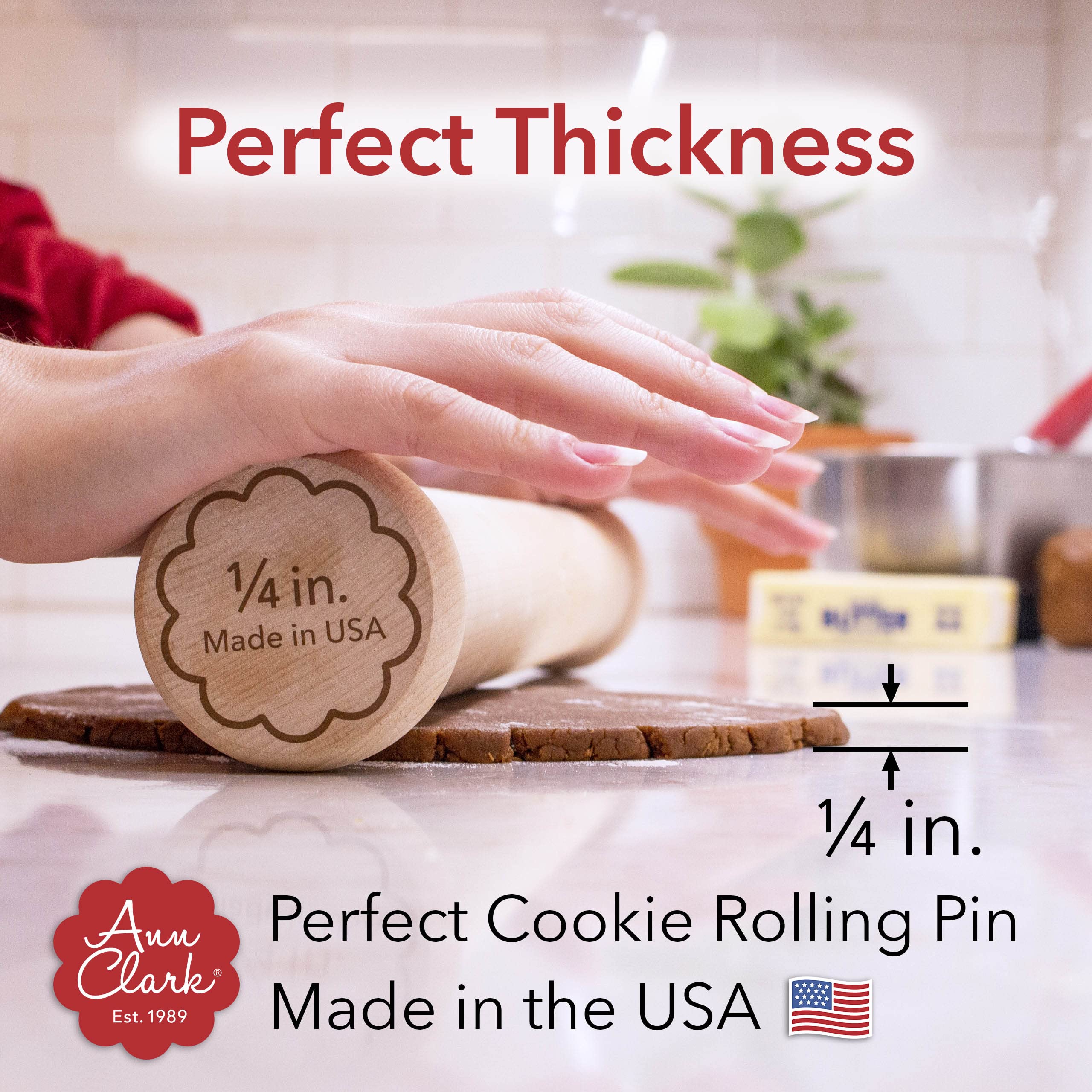 Ann Clark maple grain texture closeup highlighting durable, natural wood