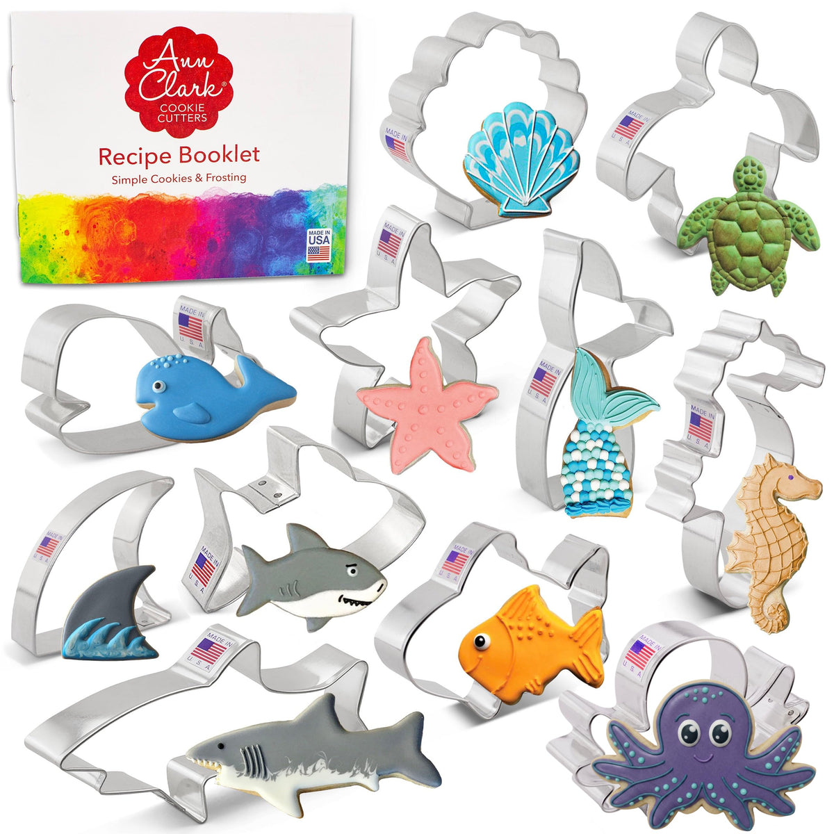 Ann Clark cookie cutters front packaging showing all 11 shapes for easy selection