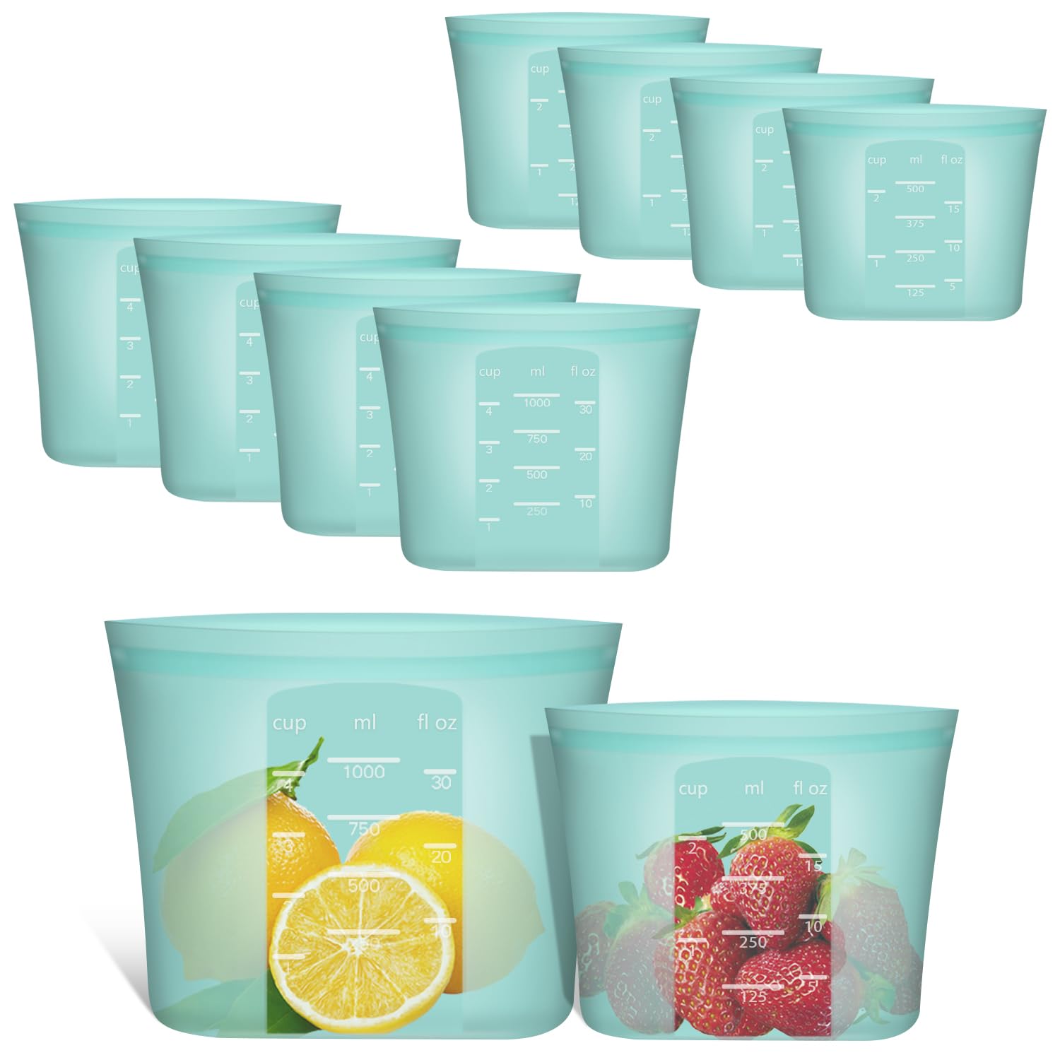 Annaklin front packaging showing 8-pack and aqua color benefits reusable storage
