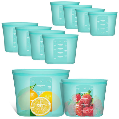 Annaklin front packaging showing 8-pack and aqua color benefits reusable storage