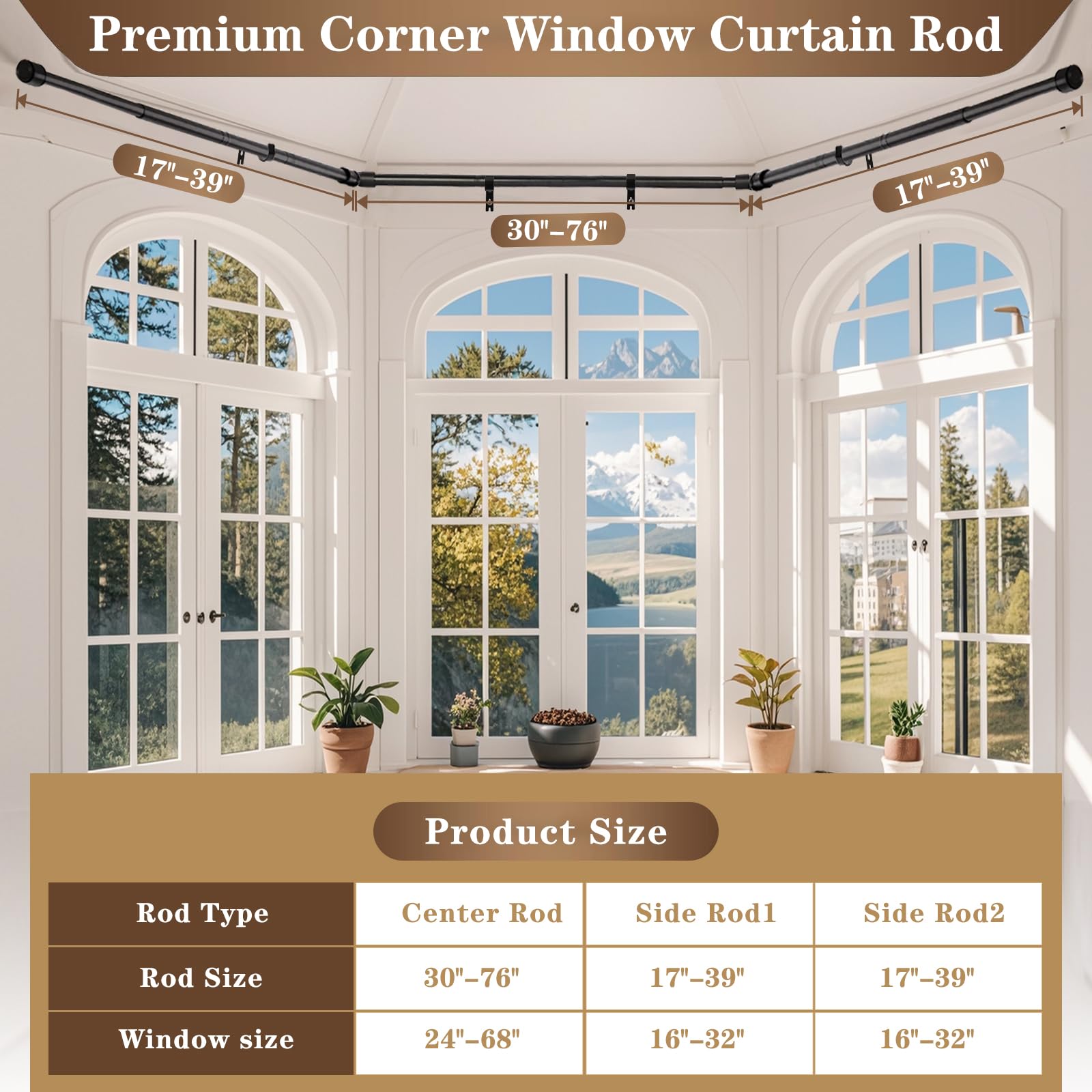 Anndason installed on bay window demonstrating continuous curtain run benefit