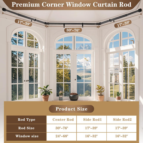 Anndason installed on bay window demonstrating continuous curtain run benefit