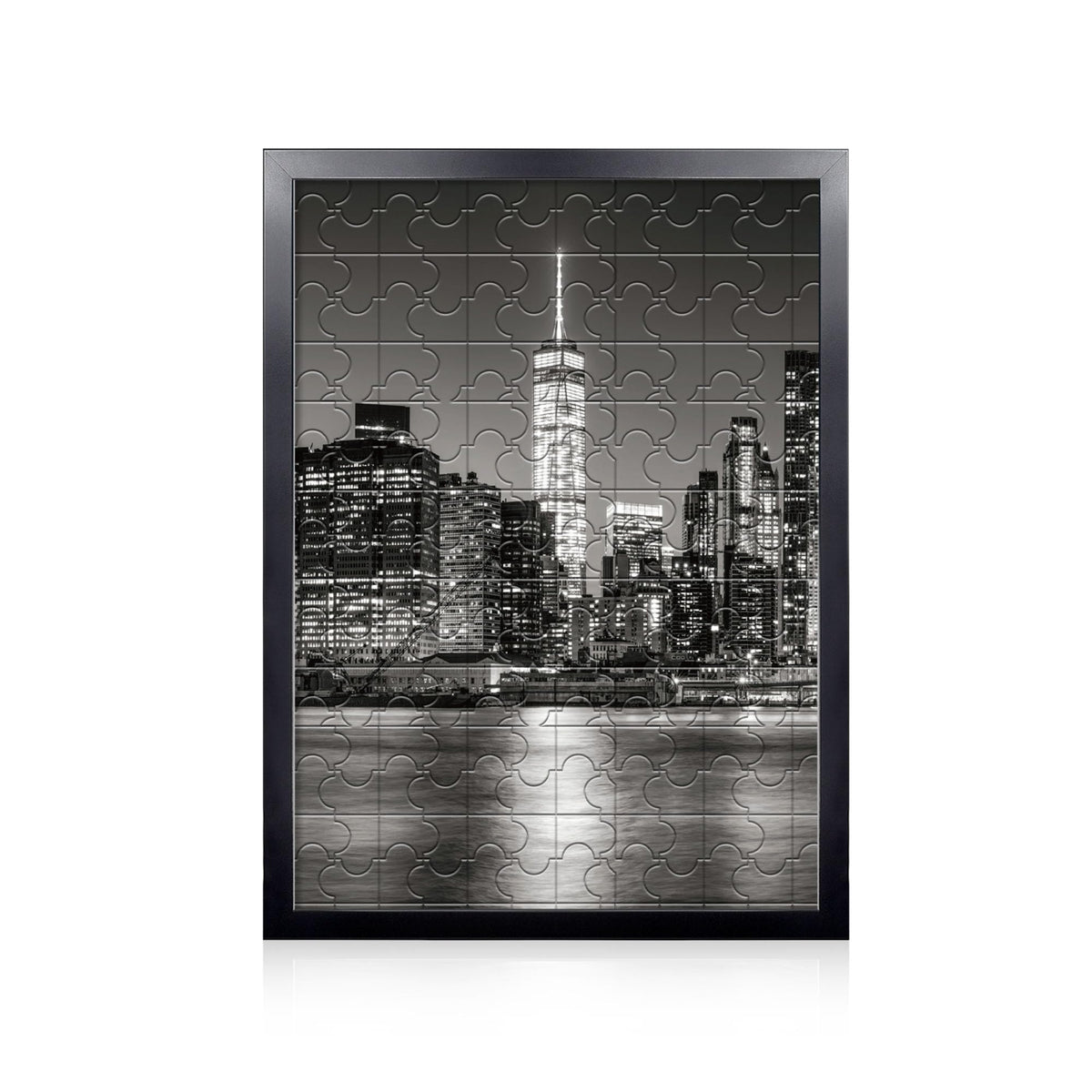 Annecy black frame front view showing clean molding and clear display benefit