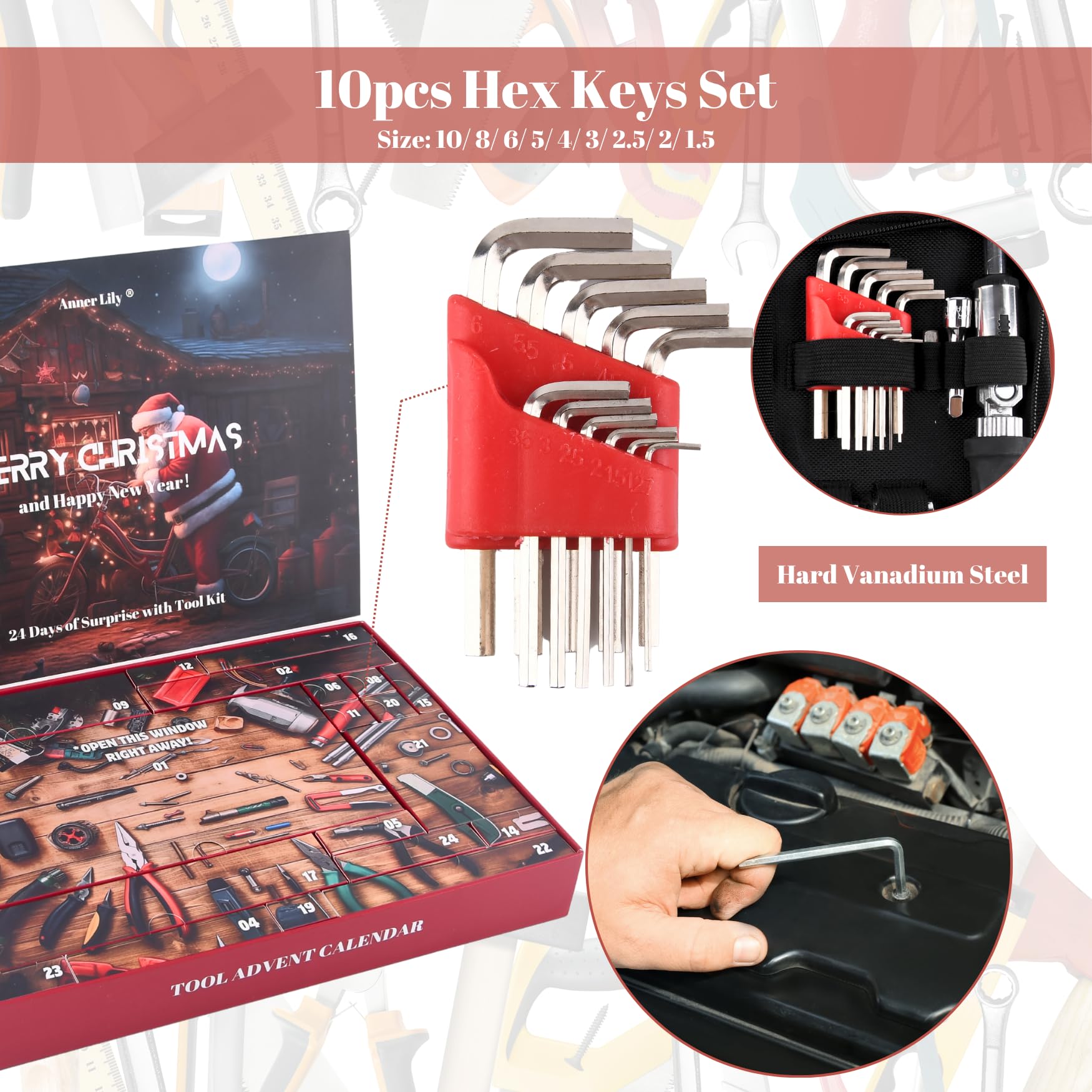 Anner Lily L-shape Allen keys detail, durable finish for reliable hex fastener use