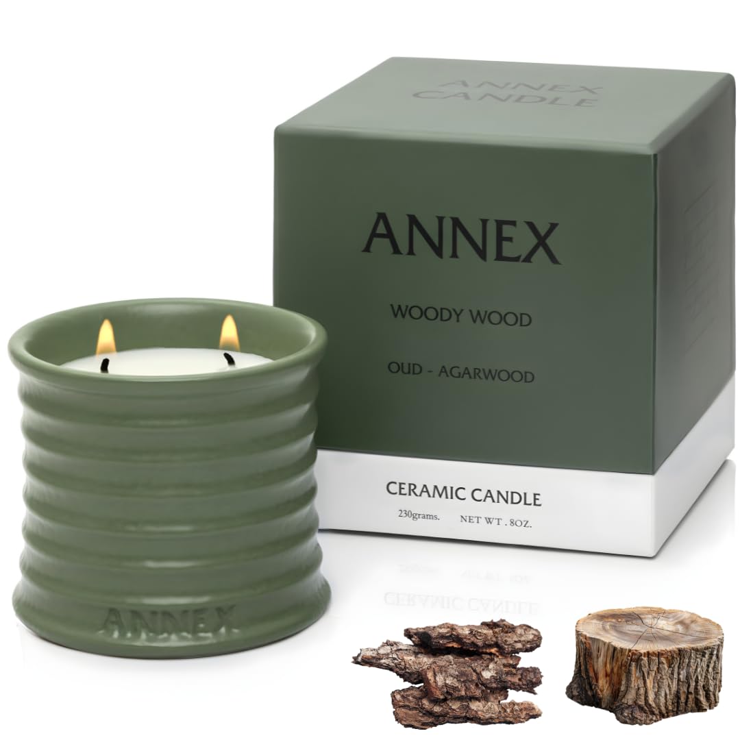 Annex front view of the oud and agarwood candle offering elegant aroma