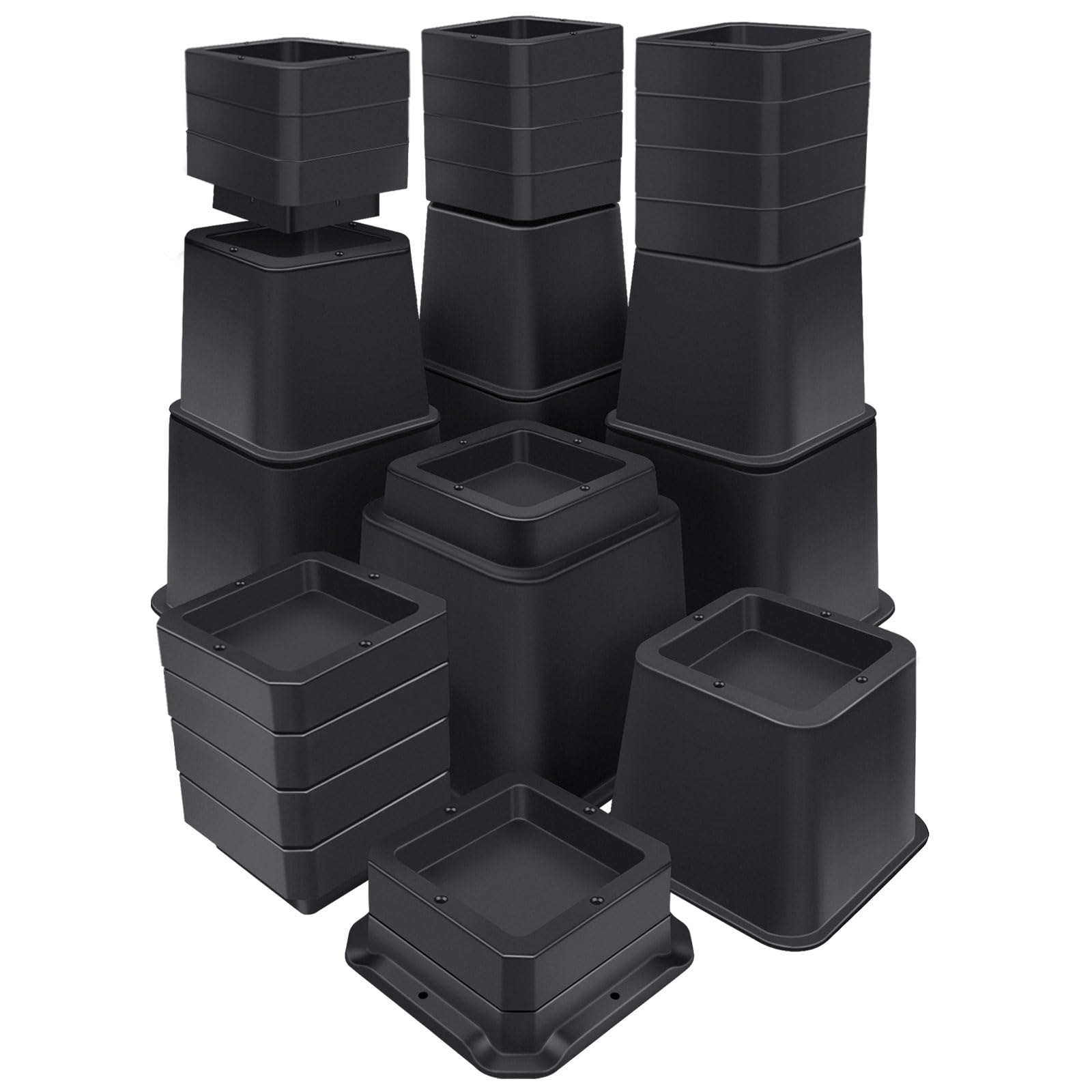 ANNKUT front view of packed risers showing kit contents and easy setup benefit