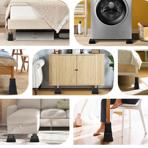 ANNKUT lifestyle bedroom with raised bed creating under-bed storage