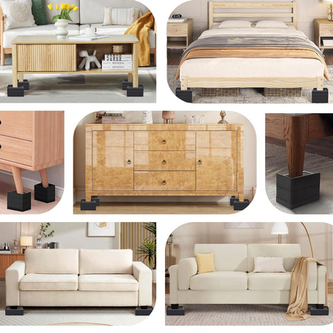 ANNKUT riser L-shape pocket fitting furniture foot for stable support