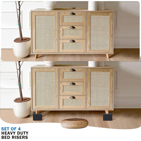 ANNKUT riser under bed lifestyle photo adding storage space benefit