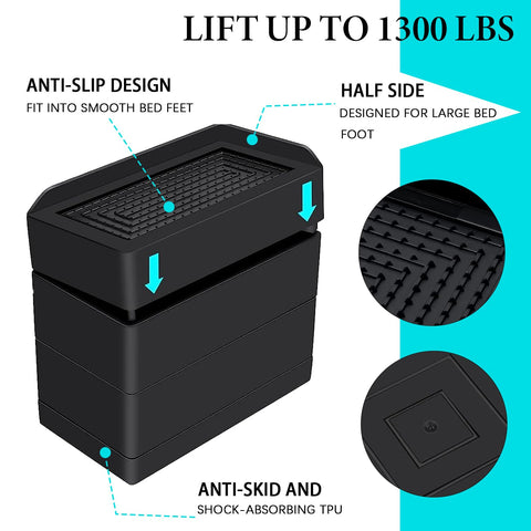 ANNKUT riser textured top close-up preventing furniture leg slip