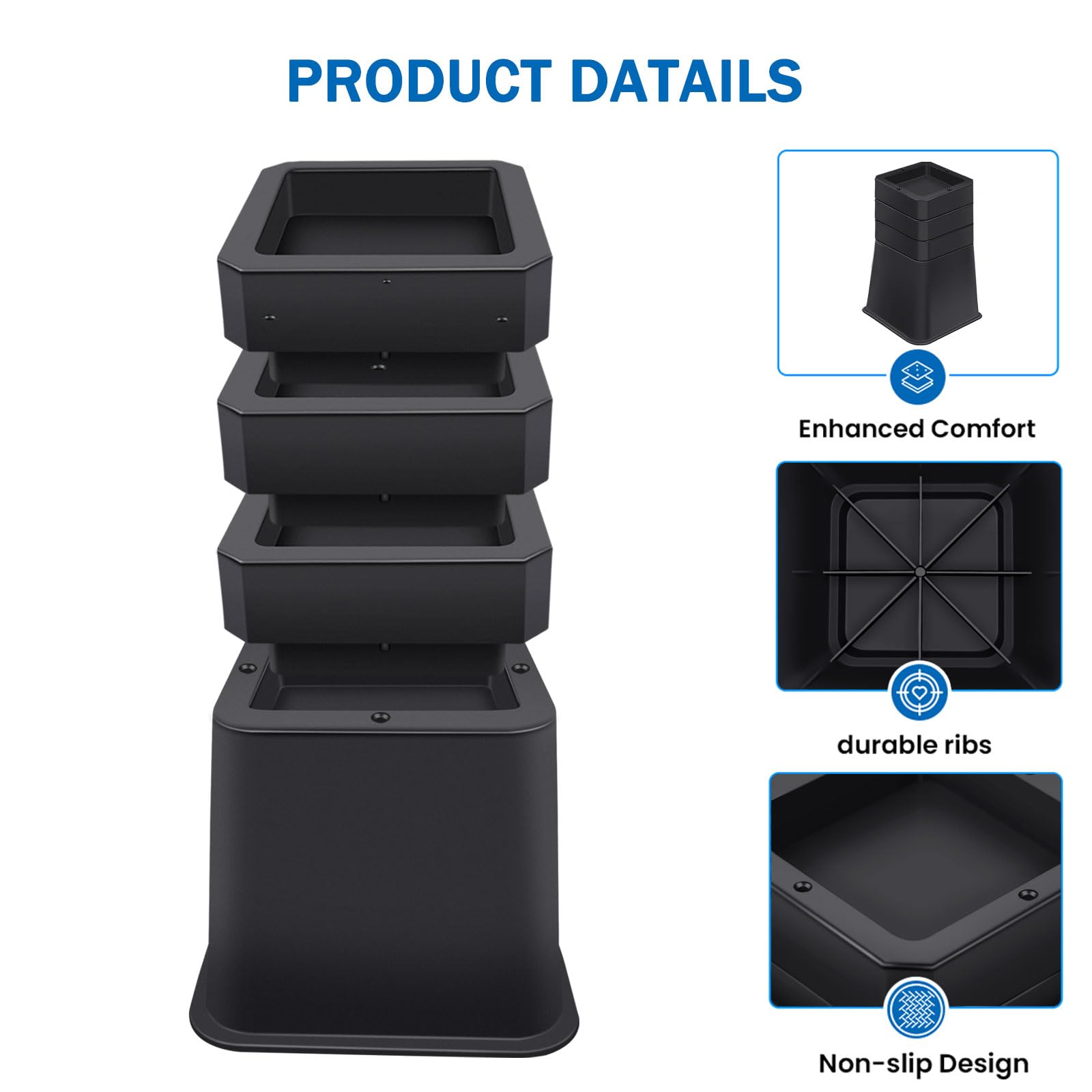 ANNKUT detail of stackable inserts demonstrating adjustable height advantage