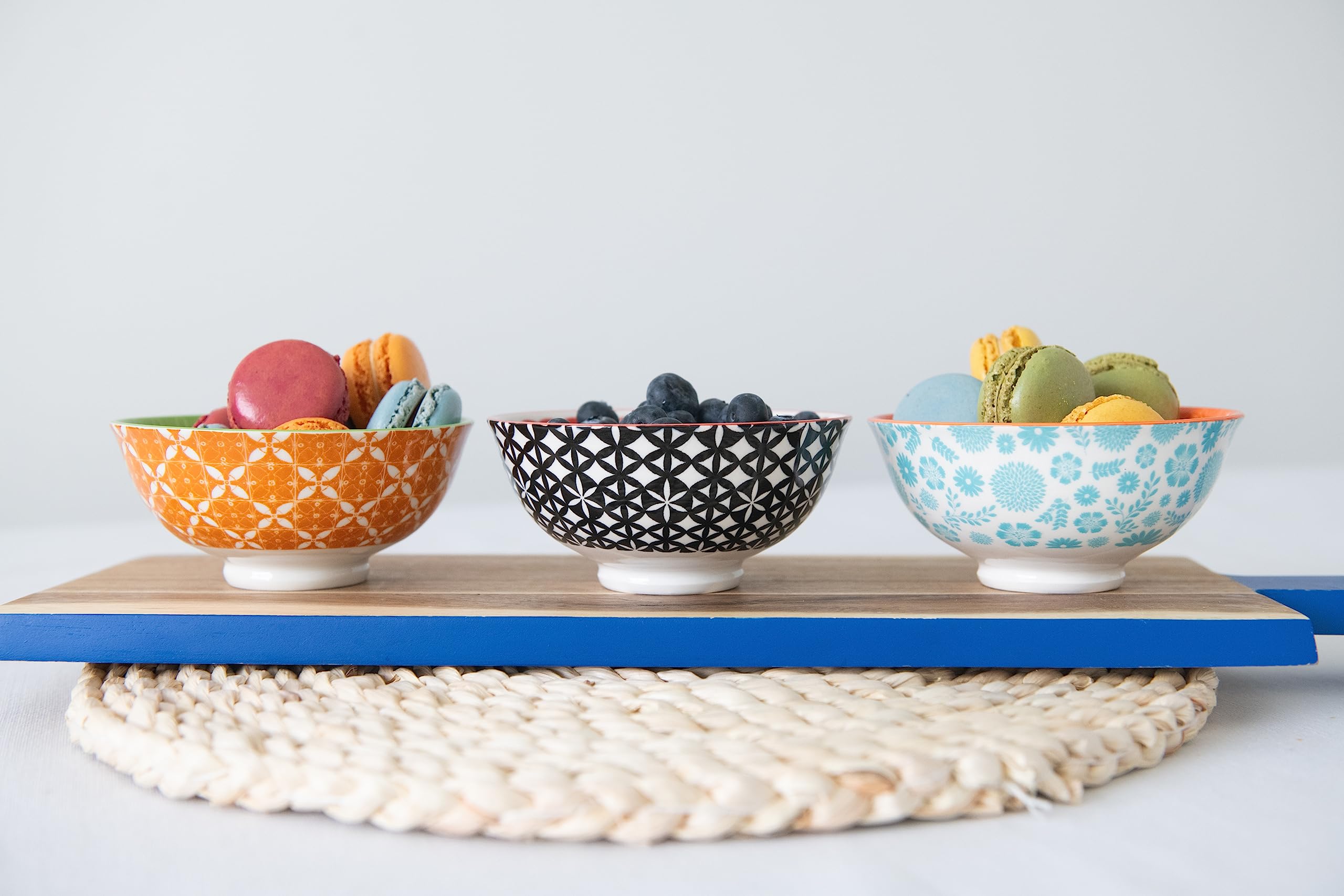 Annovero bowls loaded in dishwasher showing dishwasher-safe durability and bright colors