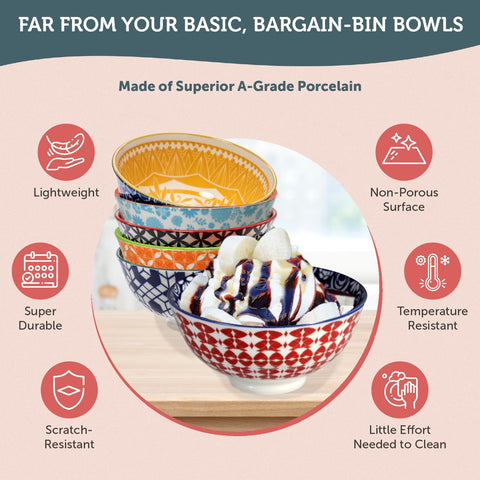 Annovero bowl filled with ice cream demonstrating portion size and presentable serving