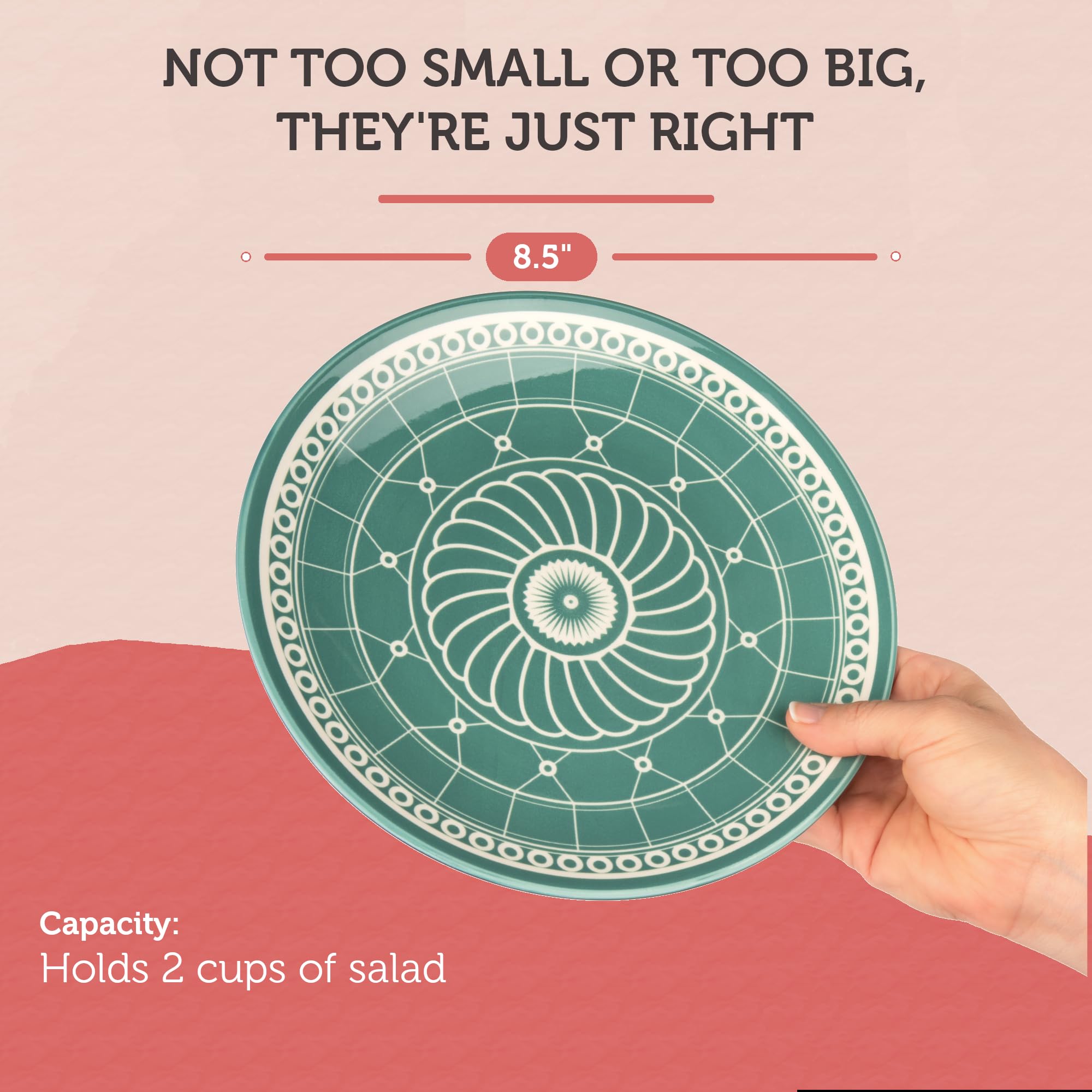 Annovero salad plate with fresh salad showing serving versatility and appeal