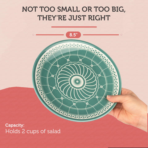 Annovero salad plate with fresh salad showing serving versatility and appeal