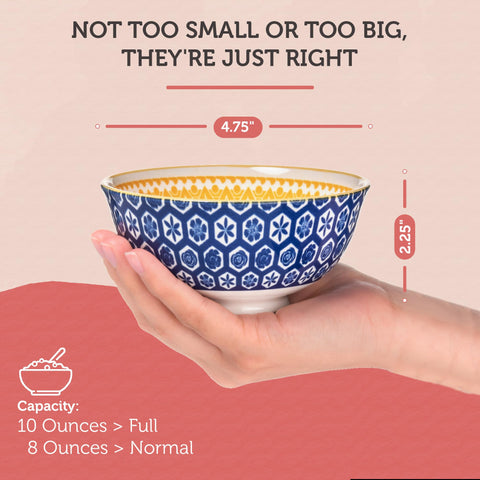 Annovero bowl held in hand to show 10 oz scale and comfortable substantial feel
