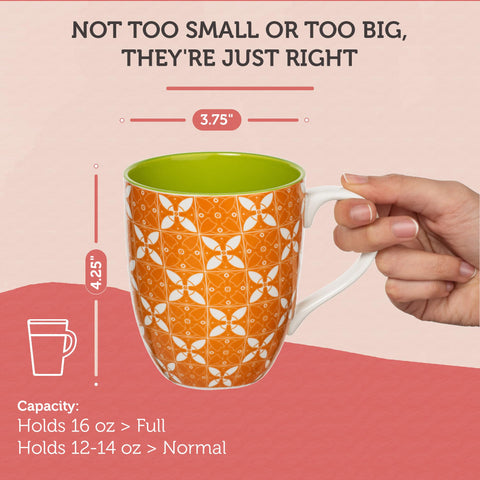 Annovero mugs neatly stacked for compact storage and space-saving benefit