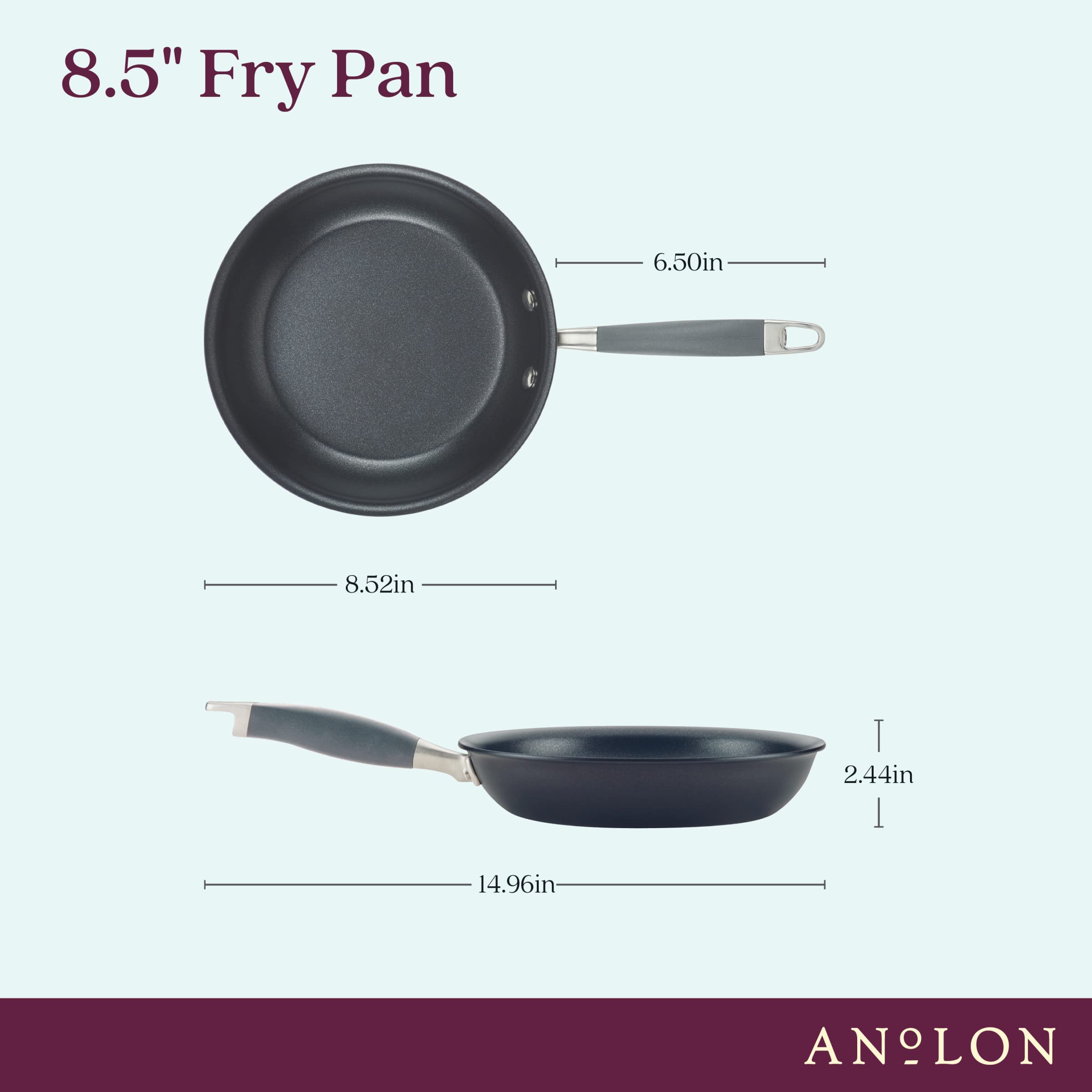 Anolon SureGrip handle close-up for confident secure hold and comfort benefit