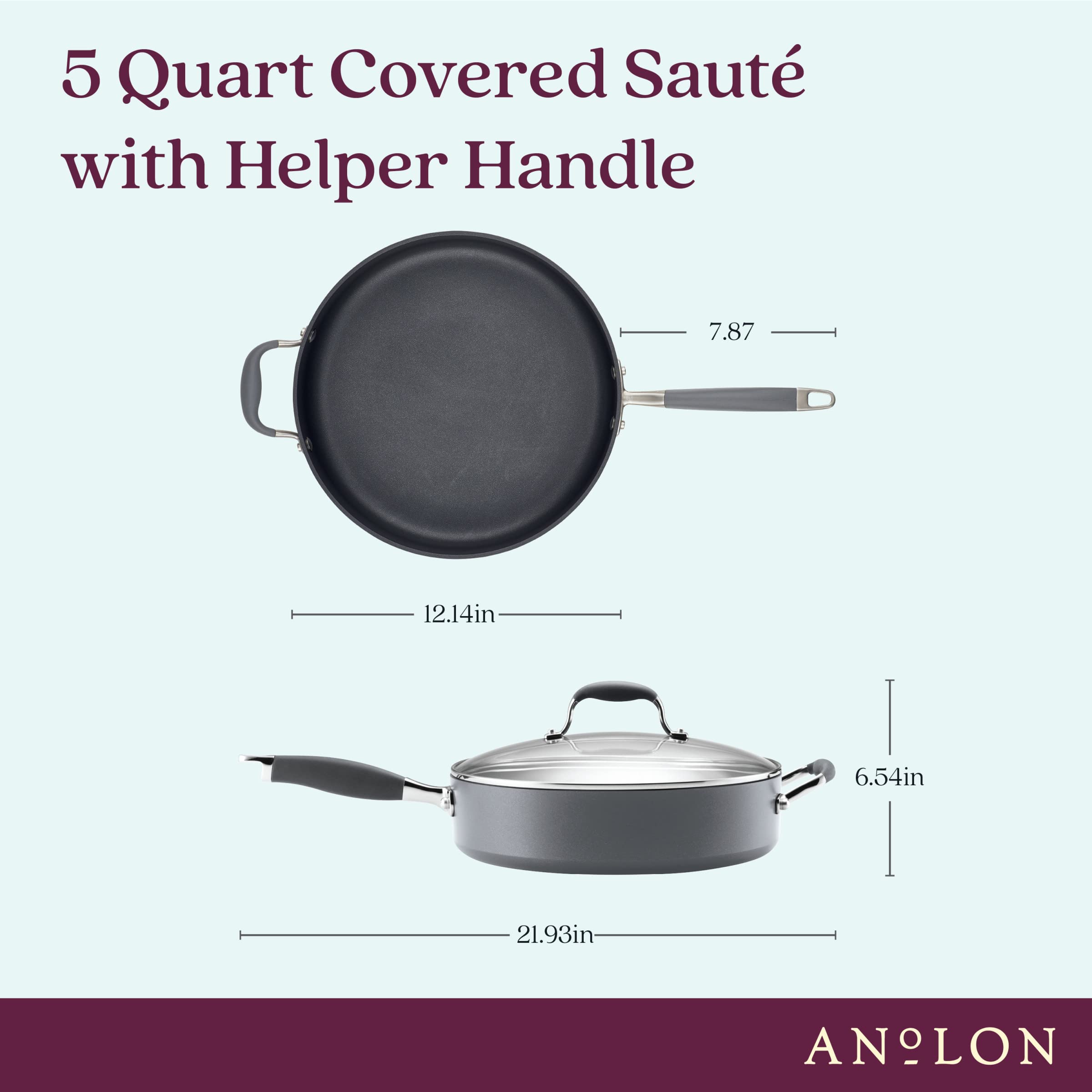 Anolon Moonstone tempered glass lid locking in steam and visible contents benefit