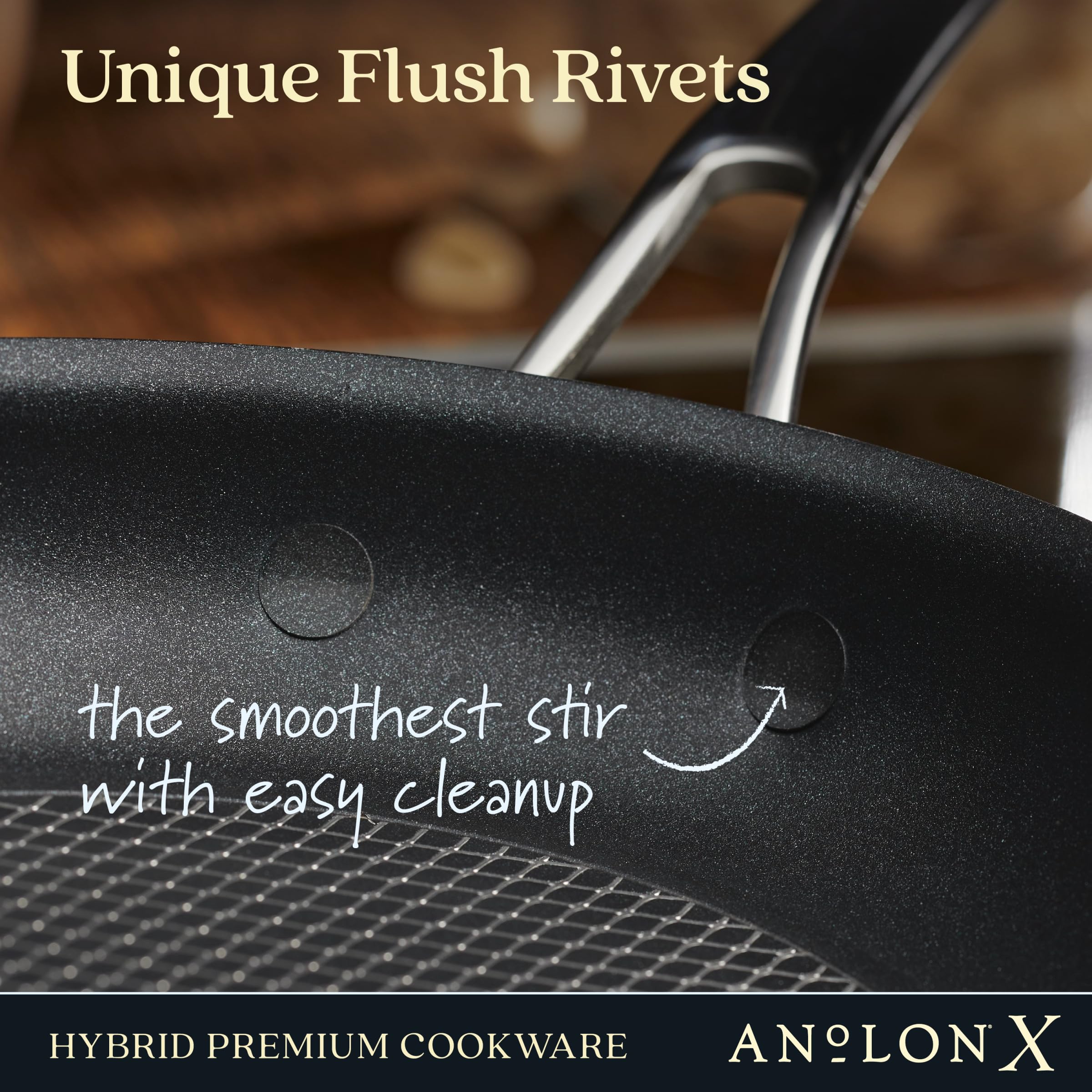 Anolon X 10-inch and 12-inch side-by-side for clear size and capacity comparison