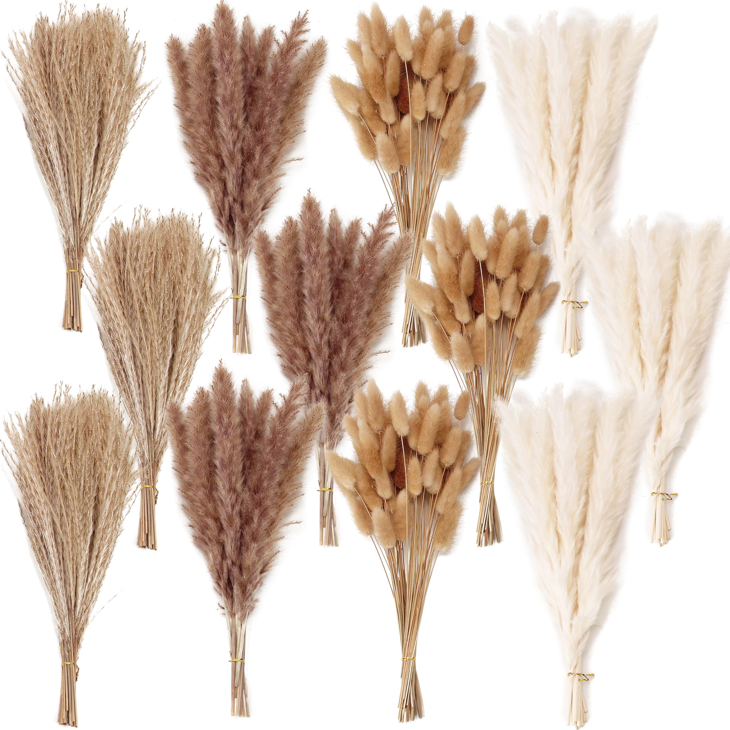 ANPROOR front view of 300 PCS dried bouquet showing full volume and easy styling benefits
