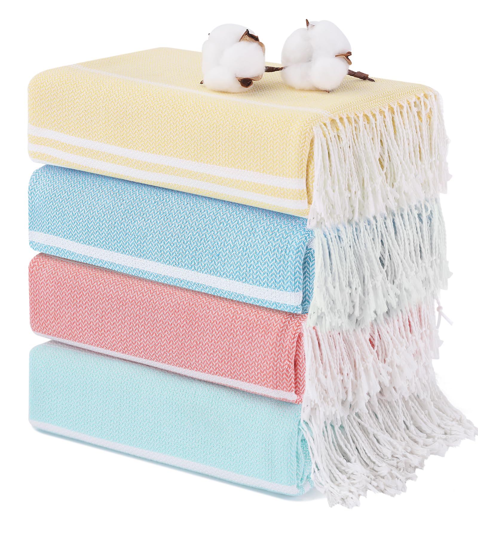 Antfuny four-towel front view showing colors and prints with easy identification benefit