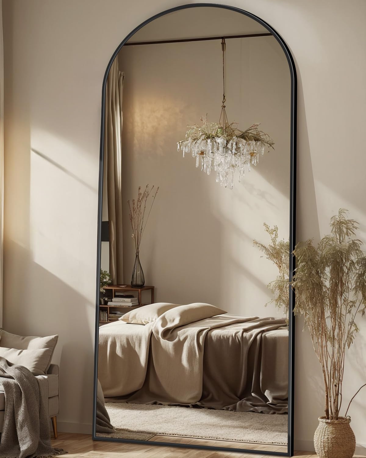 Antok front view full-length mirror showing elegant arched silhouette and full reflection benefit
