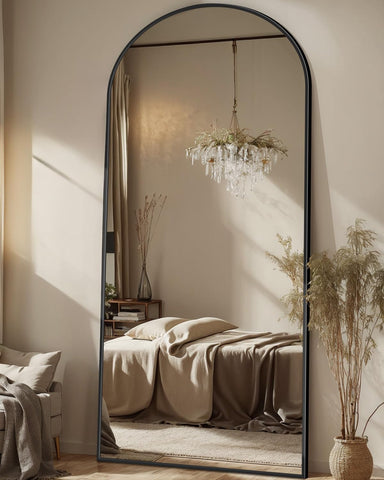 Antok front view full-length mirror showing elegant arched silhouette and full reflection benefit