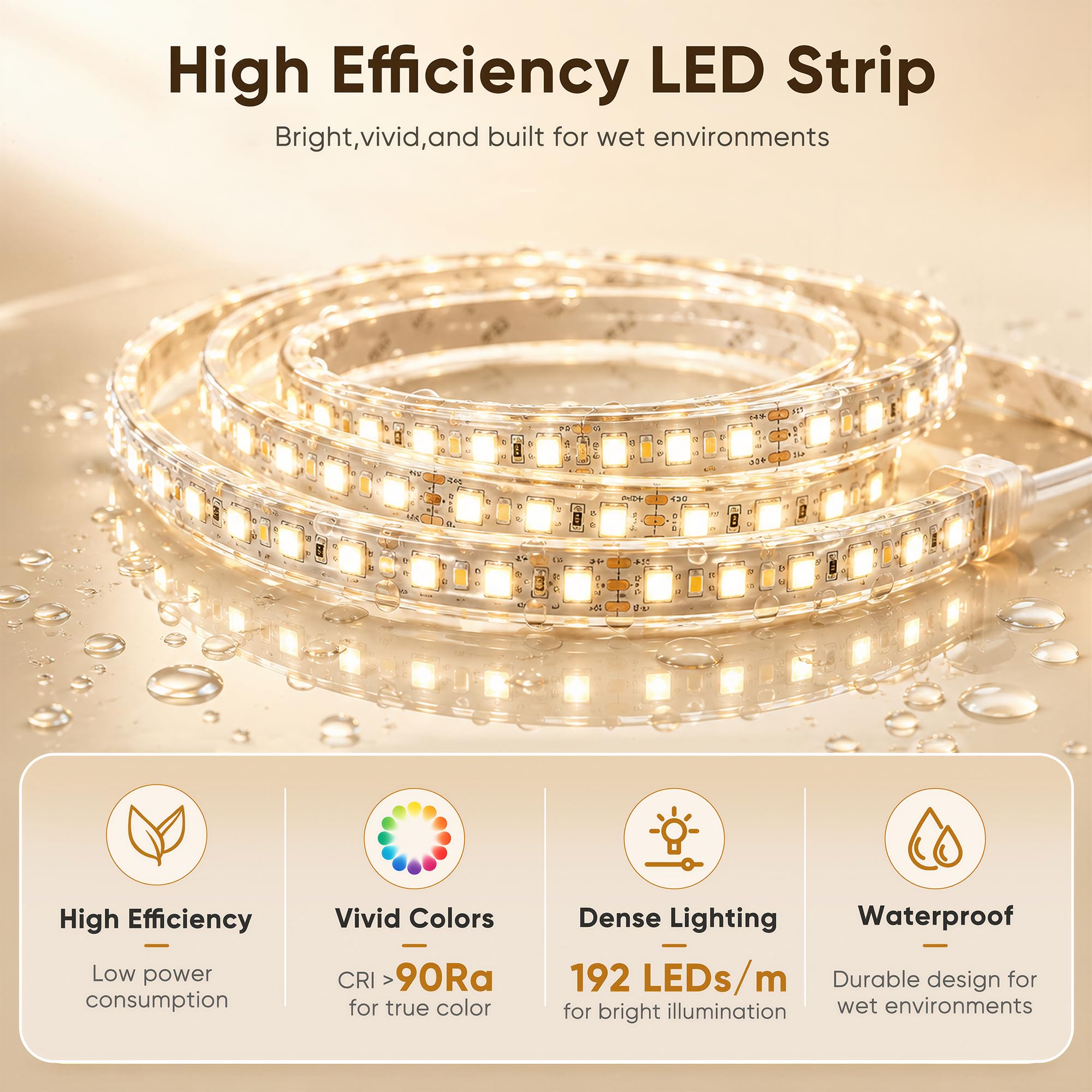 Antok close-up of LED strip detail highlighting CRI>90 for true color rendering