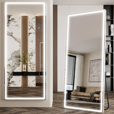 Antok full-length mirror front view showing clear reflection and sleek frame for accurate outfit checks