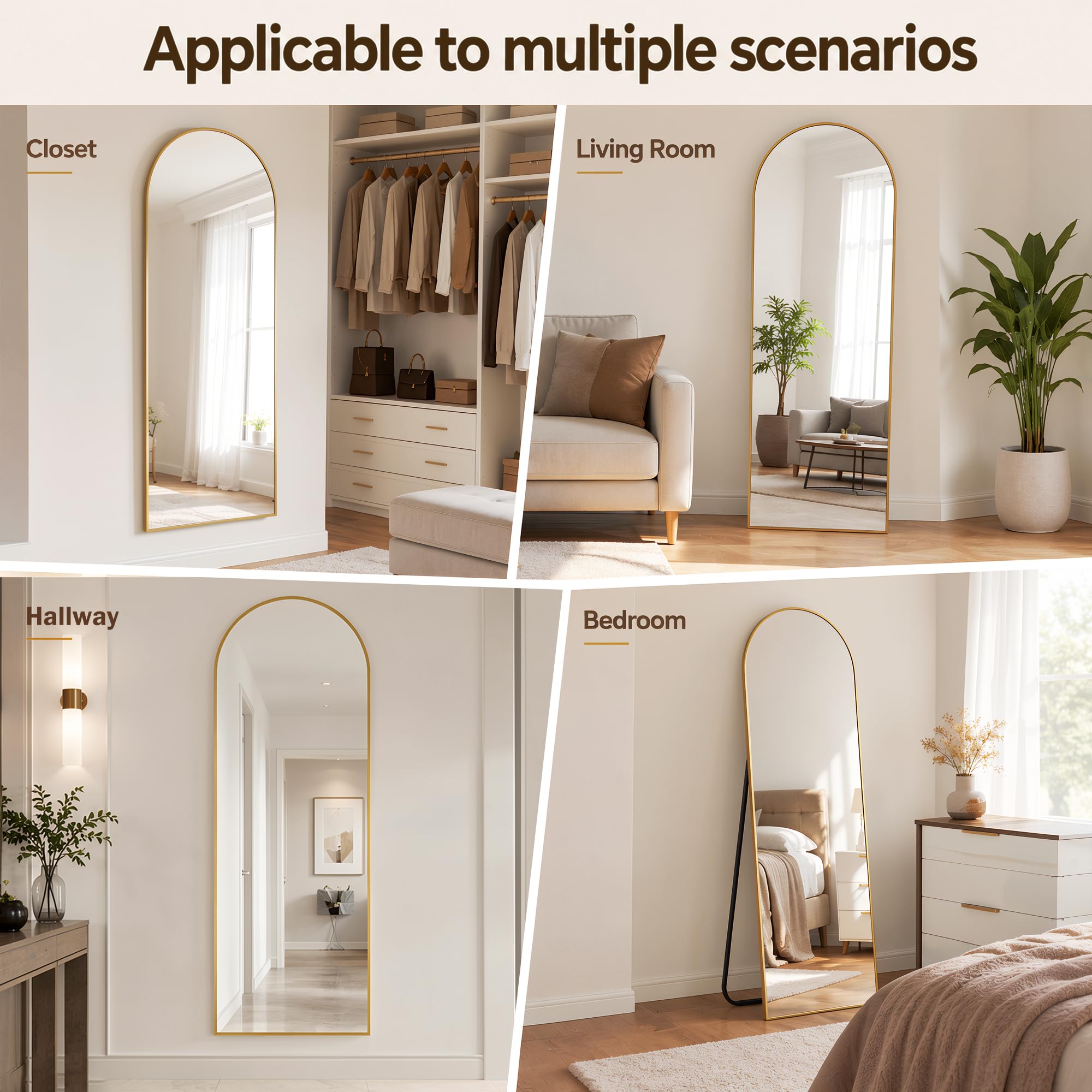 Antok mirror in bedroom setting brightens room and shows scale