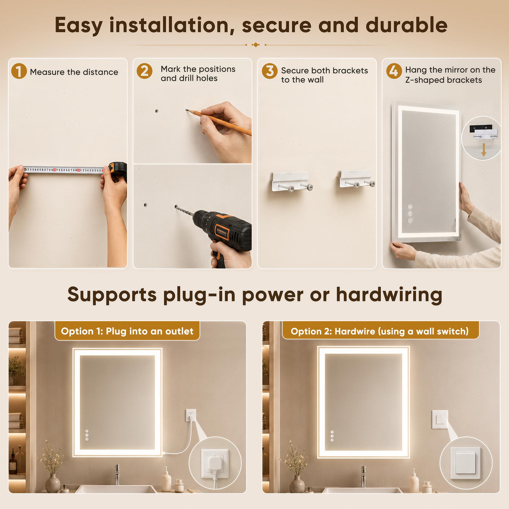 Antok installation hardware with Z-bar brackets illustrating fast secure mounting benefit