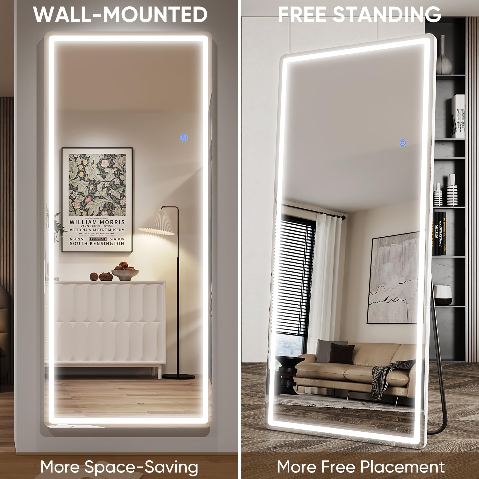 Antok mirror leaned against wall showing quick, no-drill installation and flexible positioning