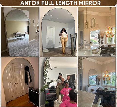 Antok mirror wall-mounted in bathroom shows space-saving and moisture-resistant frame