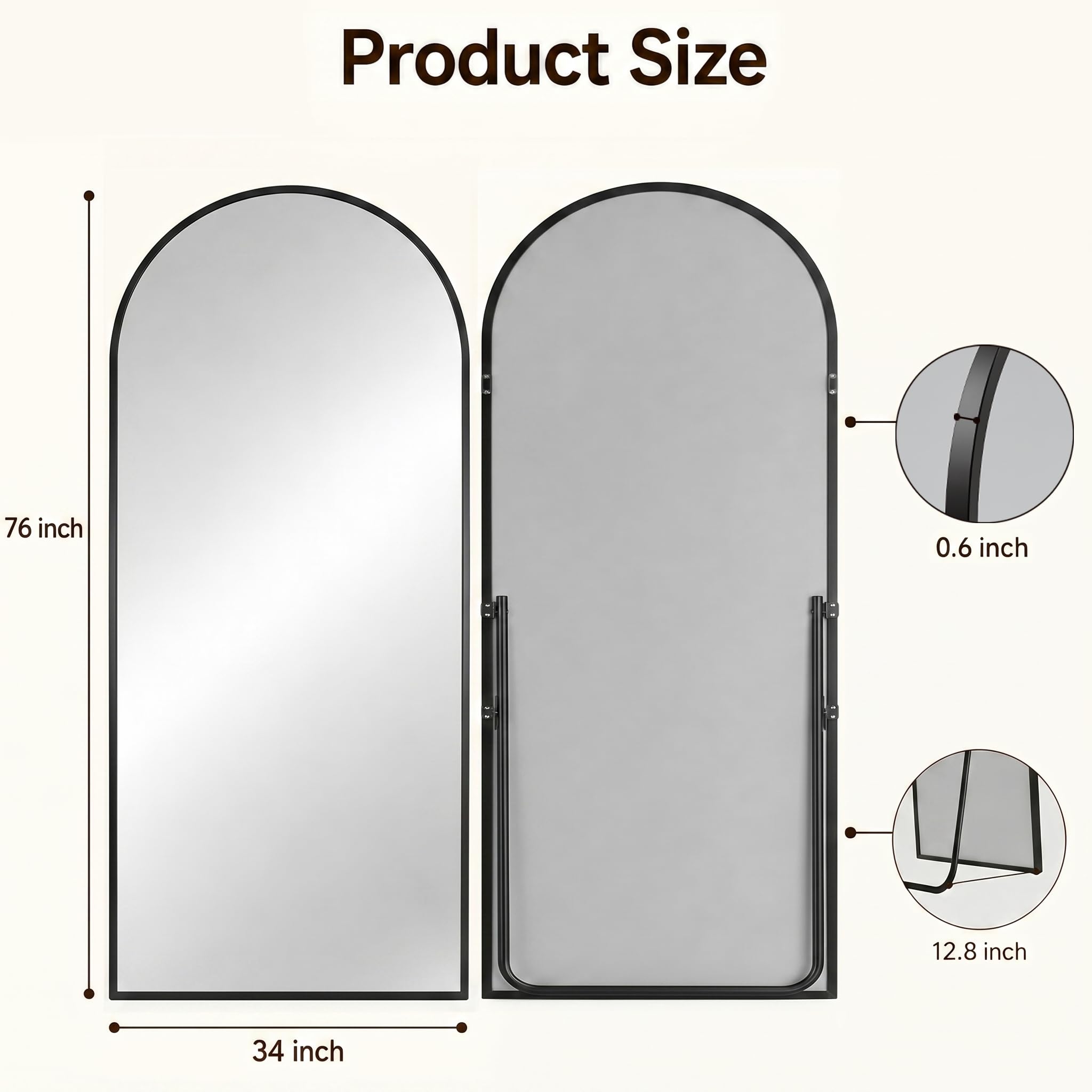 Antok mirror with person for scale helping judge full-body fit accurately